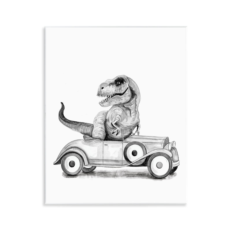 Dinosaure dans une plaque murale rétro, design par Rachel Nieman