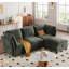 Canapé modulaire modulaire, canapés 3 places en L de 97 po avec repose-pieds et coussins, canapé modulaire en L à assise profonde en velours-1998727151