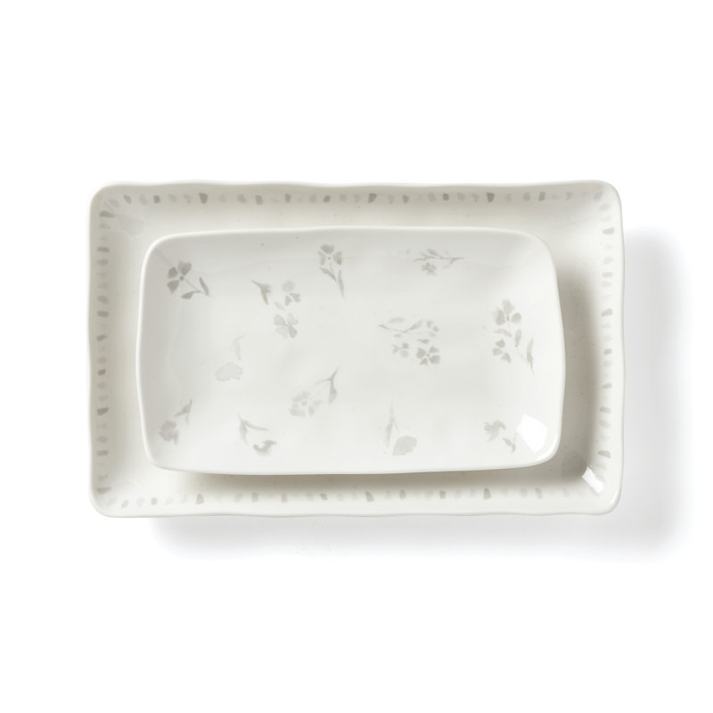 Oyster Bay 2Pc Nesting Serving Platters