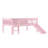 Twin Size Solid Wood Loft Bed with Storage Shelves, LED Lights, Full-Length Guardrails, No Box Spring Needed, Pink-1681044361-1681044366