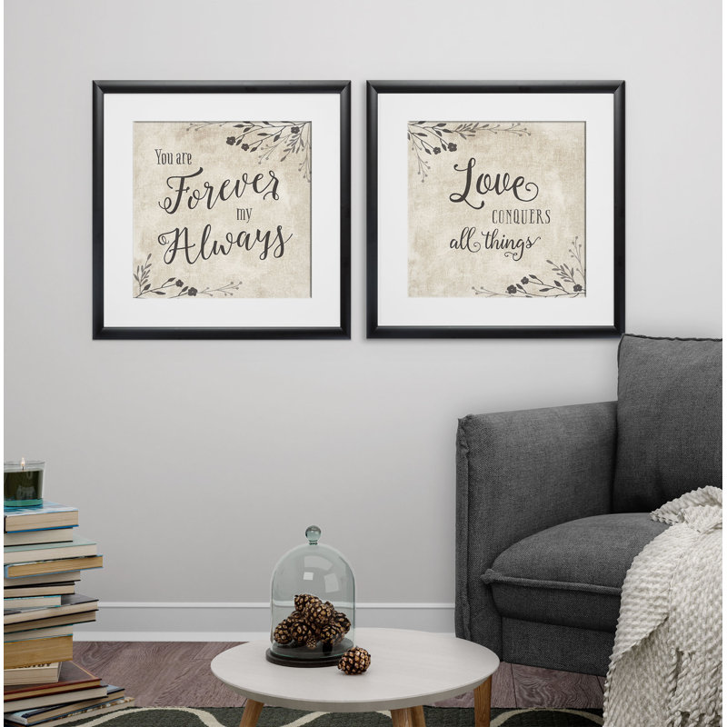 " Forever My Always " 2 - Pieces, Black Framed