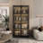 Display Cabinet with Glass Doors and Lights, Glass Display Cabinet with 4-Tier Storage Shelves, Pop-up Design, Trophy Case (80cm W x 40cm D x 160cm H)-299504274