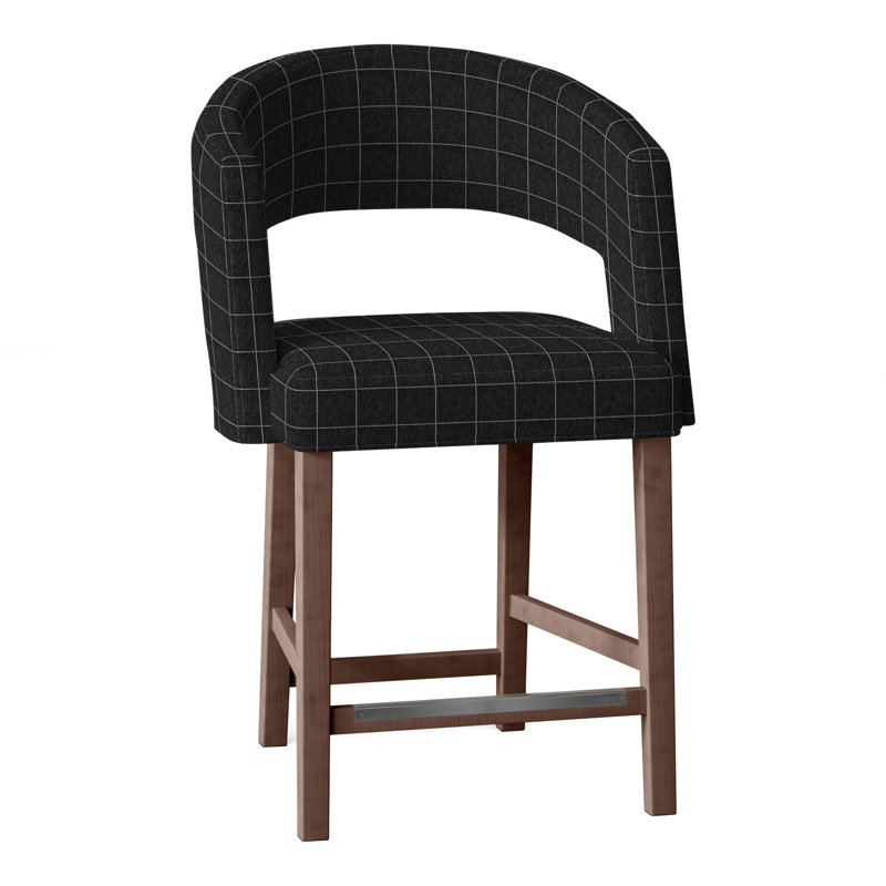 Bryant Upholstered Stool, Walnut, Perigold Youngman Ebony