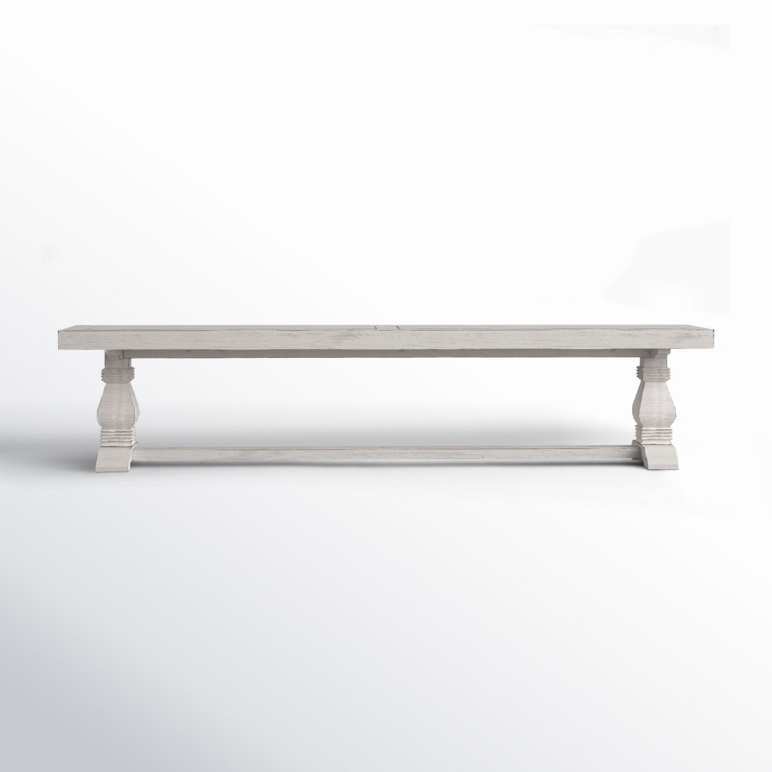 Kinston Solid Wood Bench Rosalind Wheeler Color:  Distressed Ivory Size: 18" H x 66" W x 16"D