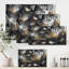 Plumes blanches et dorées sur fond triangulaire - Impression sur toile-59724762-59767470