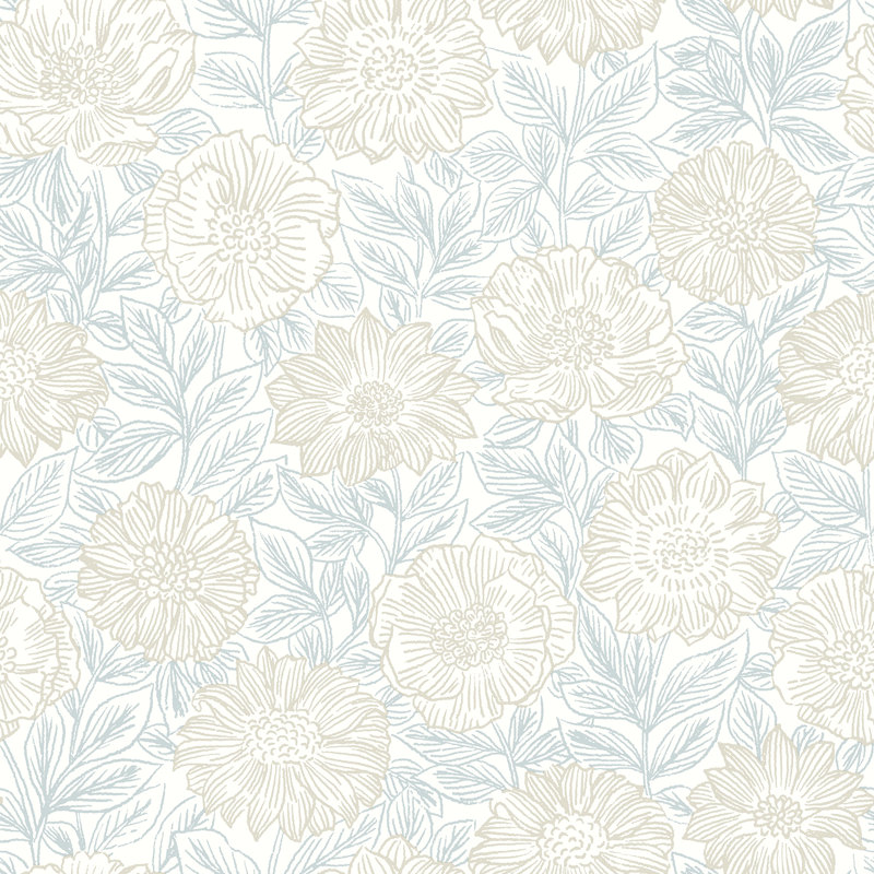 Rouleau de papier peint L 33 pi x l 20,5 po, Bleu