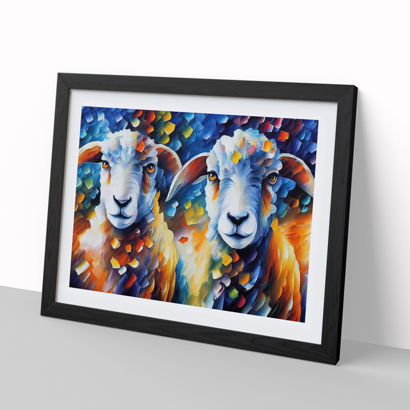 Sheep Vol.2 Abstract - Framed Print, Black, 46cm H x 64cm W x 2cm D