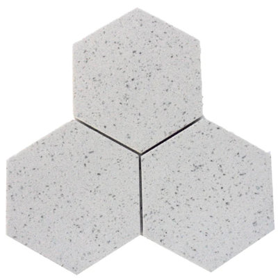 Terrazzo Silver Polished Hexagone Mosaic Tile