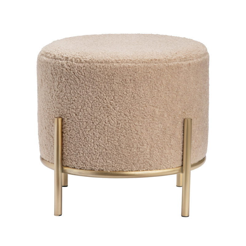 Iron Accent Stool, Cream