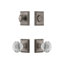 Carre Square Rosette Complete Entry Set with Single Cylinder Deadbolt and Brilliant Crystal Knob