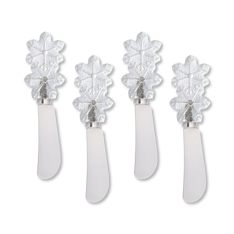Snowflakes Transparent Polyresin Cheese Spreader, S4