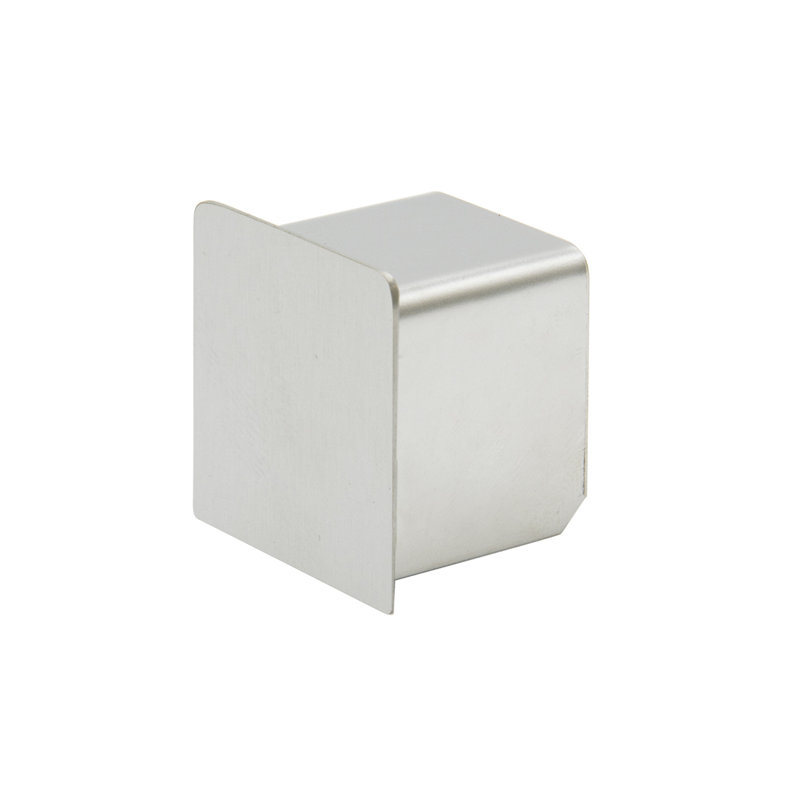 FHC CRVG7ECBS Embouts de rail à capuchon en V de calibre 11 - Acier inoxydable brossé, 2" H x 2" W x 2" D, Stainless Steel