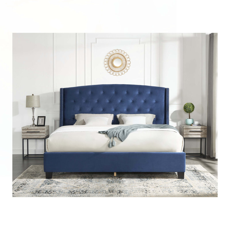 Odeen 3-Piece Bedroom Set, Queen, Blue/Gray Nightstands