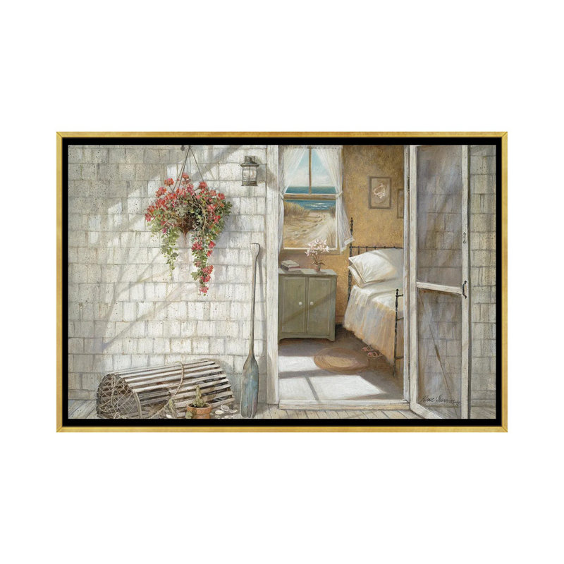 «Beach Treasures» par Ruane Manning - reproduction d'art, H 32 po x l 48 po x P 1,5 po, Toile encadrée d'or, Aucun mat