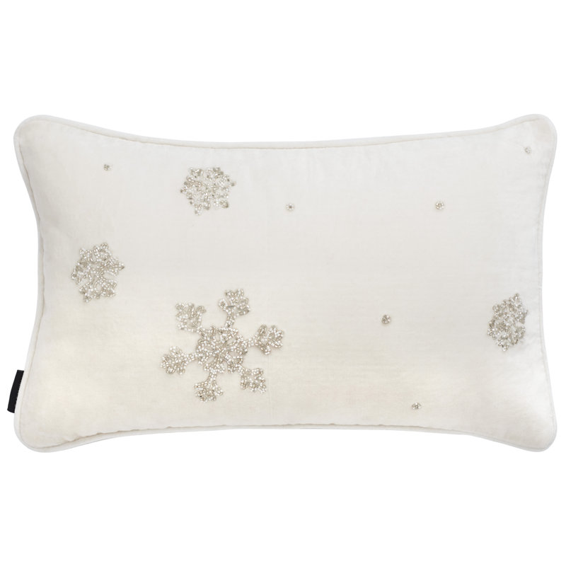 Falling Snow Pillow, White/Silver