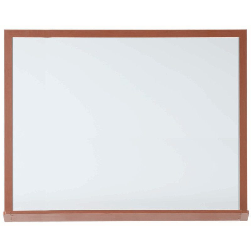 AARCO Yes Wall Metal Whiteboard, High Gloss White, 4' H x 5' W, Oak Wood Grain