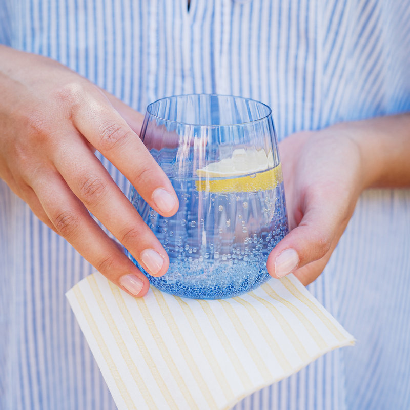 Francesca 16oz. Stemless Wine Glass, Blue
