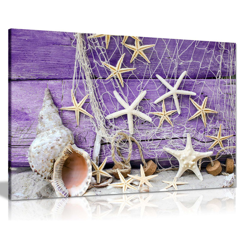 Maritime Sea Green Canvas - Wrapped Canvas Print, 41cm H x 61cm W, Purple