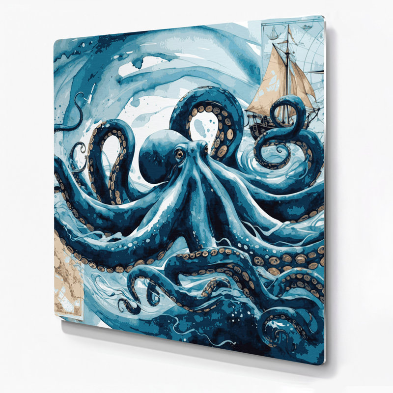 Art mural nautique bleu nautique, H 12 po x l 12 po