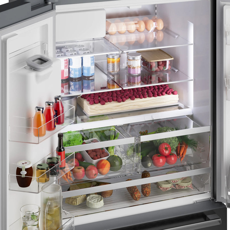 500 Series Free-Standing Fridge-Freezer, Black Stainless Steel
