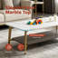 Table basse rectangulaire avec espace de rangement ouvert, table d'appoint moderne avec cadre en métal robuste pour le salon