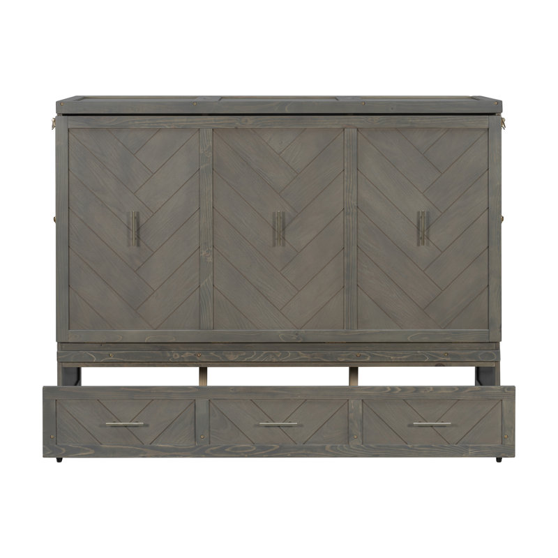 Armoire-lit escamotable Grevon, Gris
