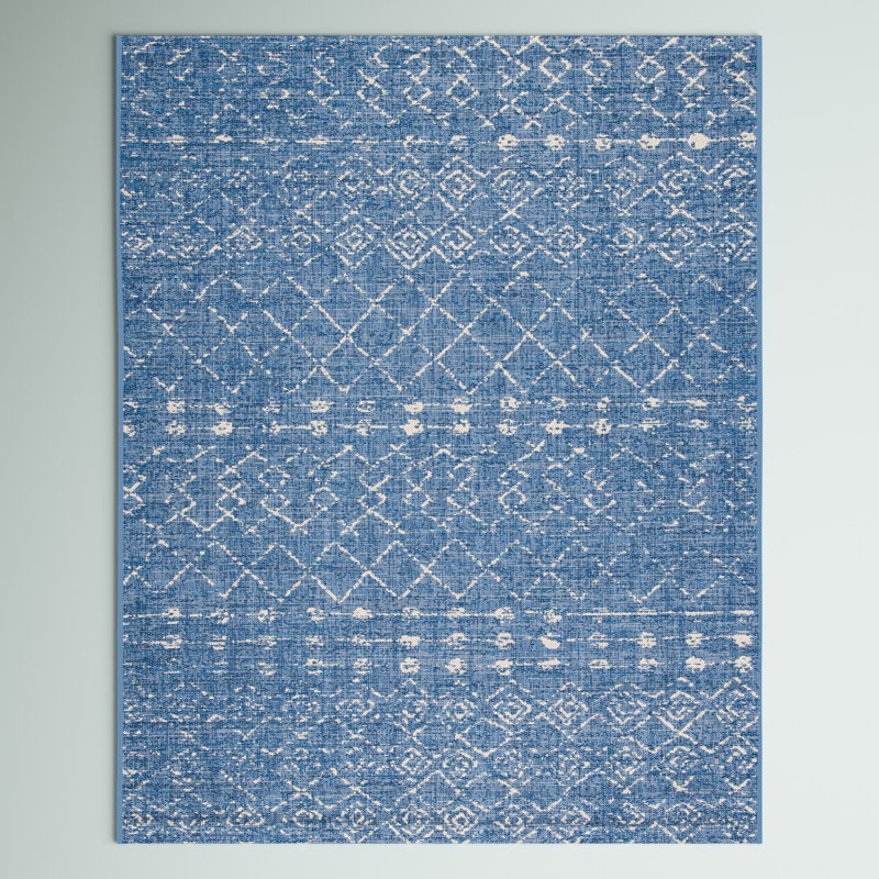 Tapis d'intérieur / extérieur Courtyard Performance Southwestern, Rectangle 8 pi x 10 pi