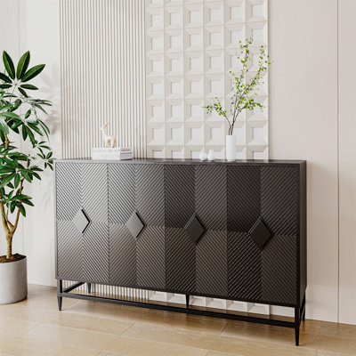 Fielden Lacquered 4 Door Wooden Cabinet by Latitude Run