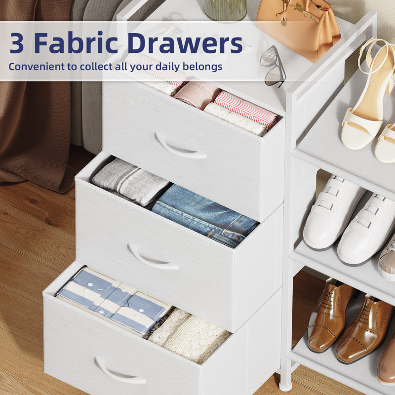 8 Pair Shoe Rack, White