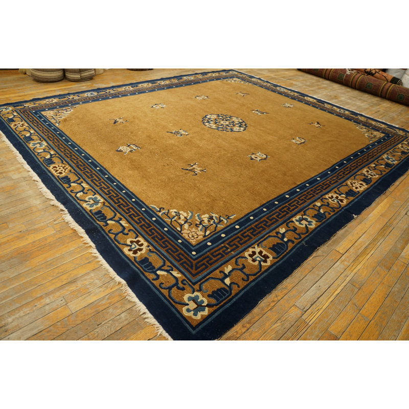 Wool Antique Rectangle 1920s Hand Knotted Pile Rug From China