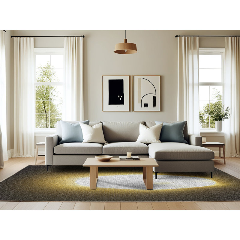 Wool Geometric Indoor Rug, Rectangle 6' x 9'