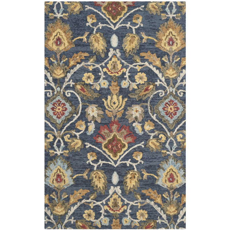 Floral Wool Hand Woven Area Rug