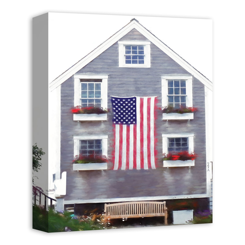 Patriotic Coastal Home - impression sur toile tendue