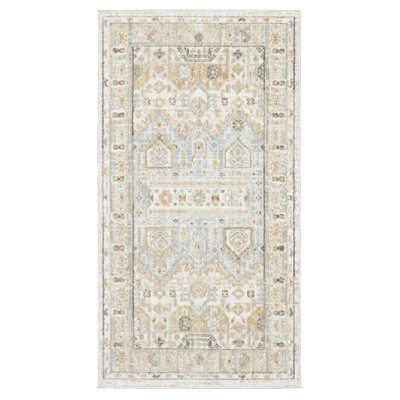 Tapis bleu pâle / beige Lainey
