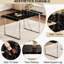 Table rectangulaire noire pour la salle à manger, 55 po x 31,5 po x 30 po, pieds en métal galvanisé, cuisine, terrasse, salle à manger, bureau, table industrielle rustique d'une capacité de 4 à 6 personnes, 55 po x 31,5 po x 30 po, noir, avec-1320490362