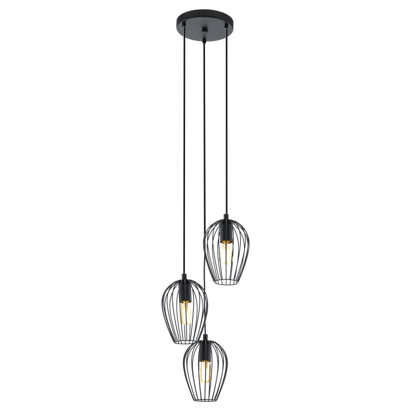 Erwon 3 - Light Matte Black Cluster Pendant