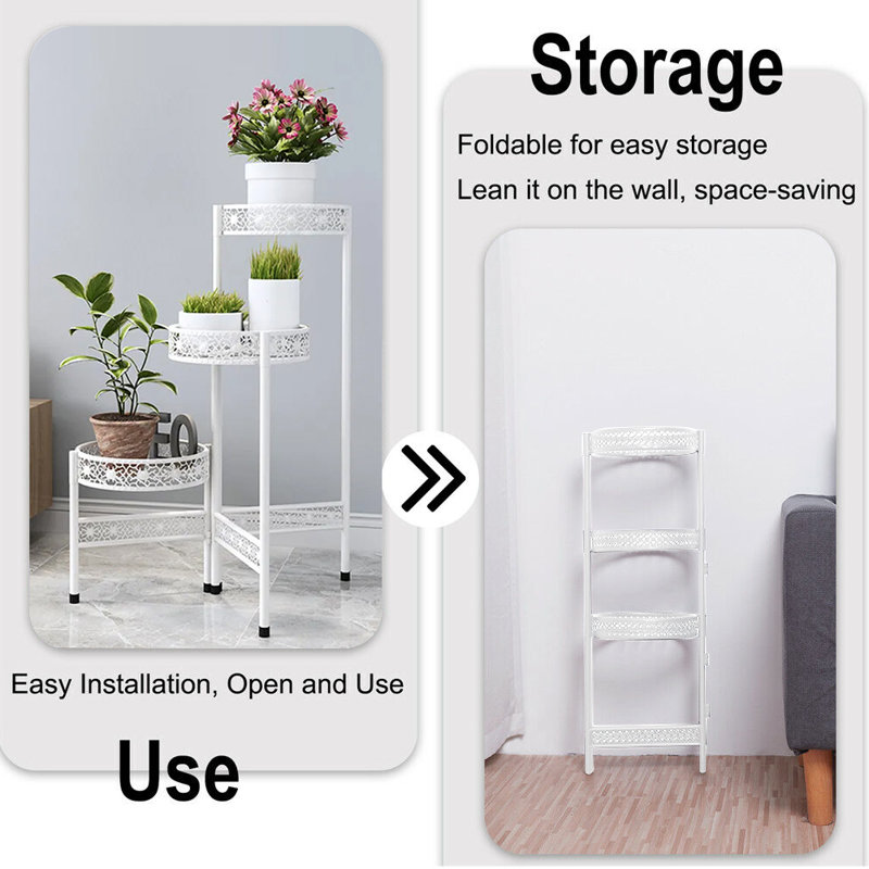Iron Plant Stand 3 Tier Set of 3, White