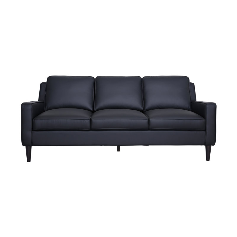 Canapé à accoudoirs carrés en cuir véritable 78 po Balaal