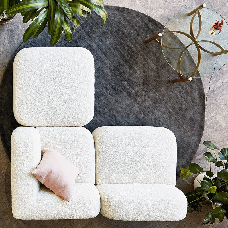 Circuit Modular 4-Pc Sectional, Himalaya Dune 100% Polyester