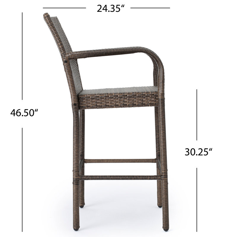Tabouret d'extérieur moderne - Métal robuste et résistant pour l'extérieur, Brun