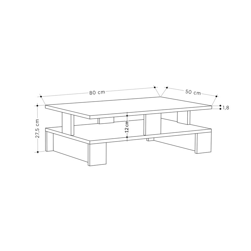 Airdrie Sled Coffee Table with Storage, White