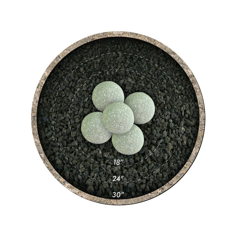 6'' x 6'' Ceramic Fire Pit Accessory, Pewter Gray Speckled