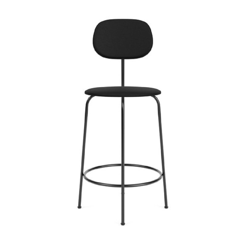 Afteroom Bar Chair Plus with Steel Frame, Counter Stool (25" Seat Height), Black Leather