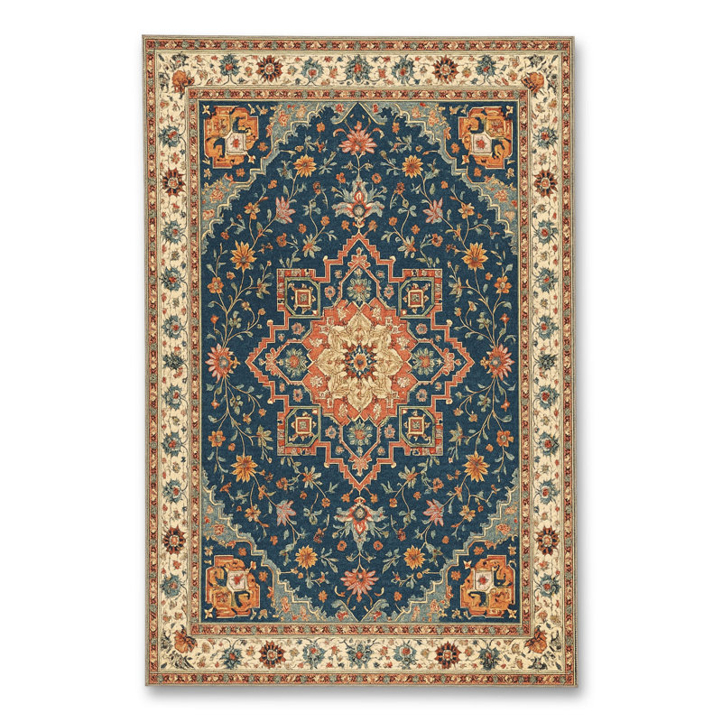 Tapis blanc tissé à motif lavable Mosso, 2' x 2'11"