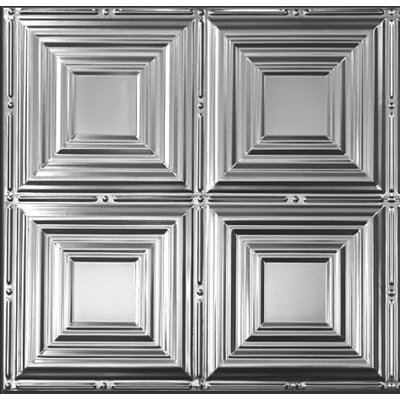 198 ft x 198 ft Dropin Tin Ceiling Tile in Silver