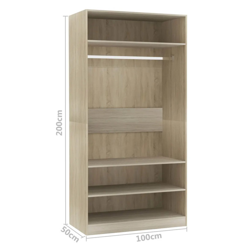 Abbeydale Wardrobe, Sonoma Oak, 200cm H x 100cm W x 50cm D