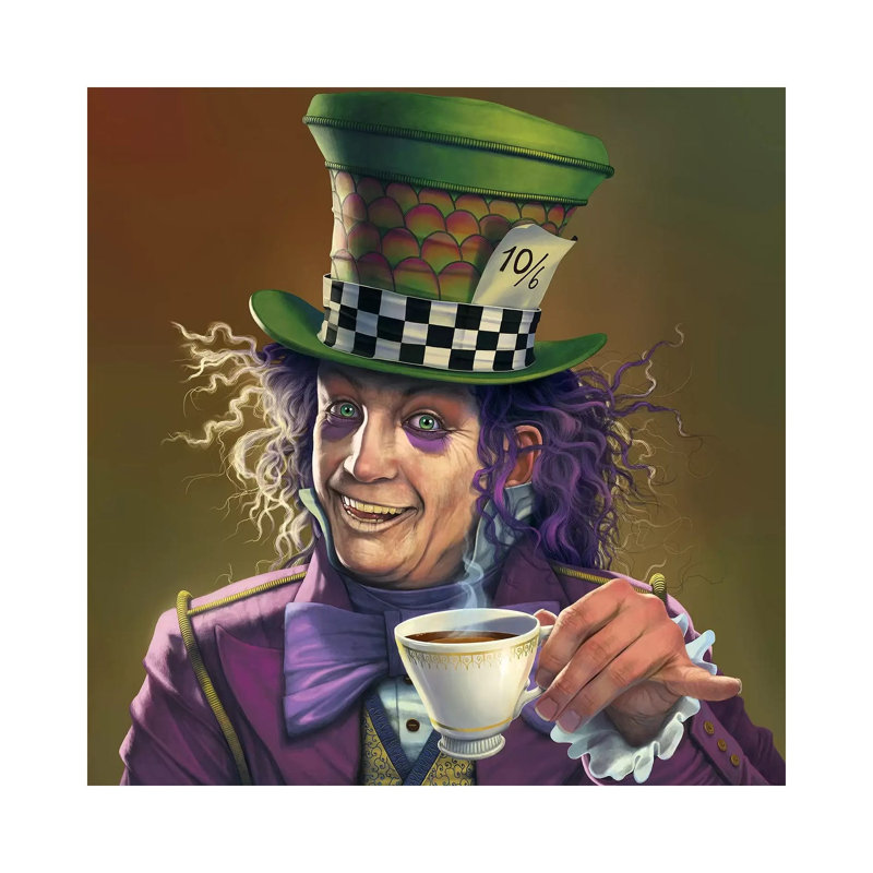 Mad Hatter par Vincent Hie - peinture sur toile tendue, H 12 po x l 12 po x P 0,75 po