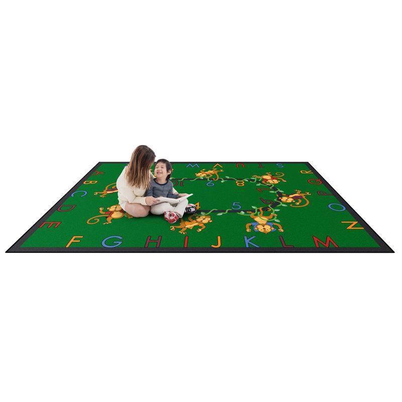 Tapis Éducatif «Monkey Business» par Joy Carpets, Rectangle 5 pi 4 po x 7 pi 8 po