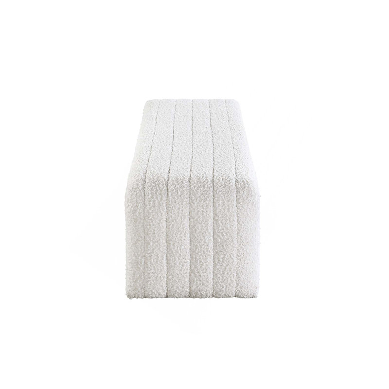 Banc de lit rembourré Boucle avec structure en bois composite et pieds en plastique, capacité de poids de 220 lb