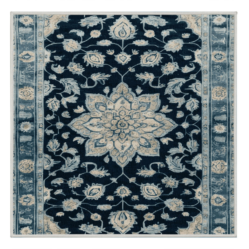 Machine Washable Overdyed Green Area Rug, Square 3'